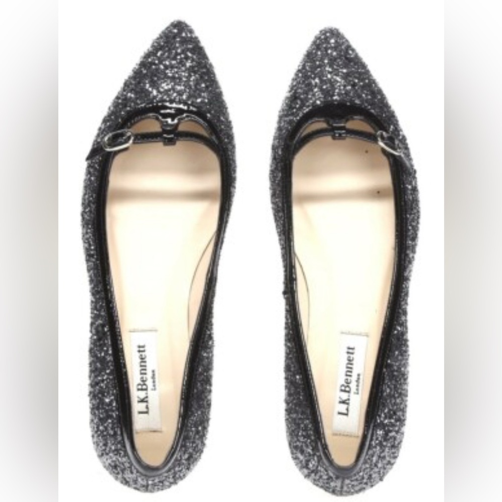 LK Bennett Black Glitter Women's Shoes size 37